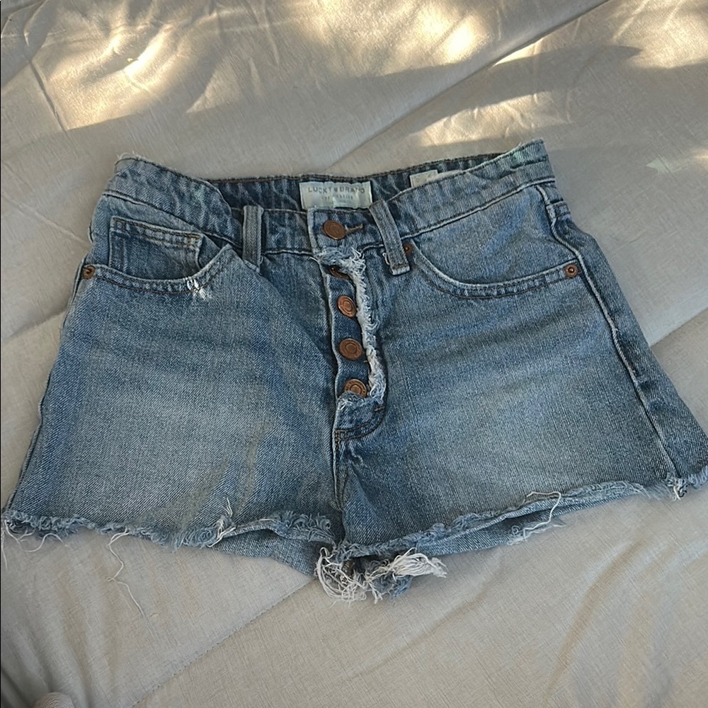 Lucky Brand Blue Jean Shorts Distressed Cut-Off Style